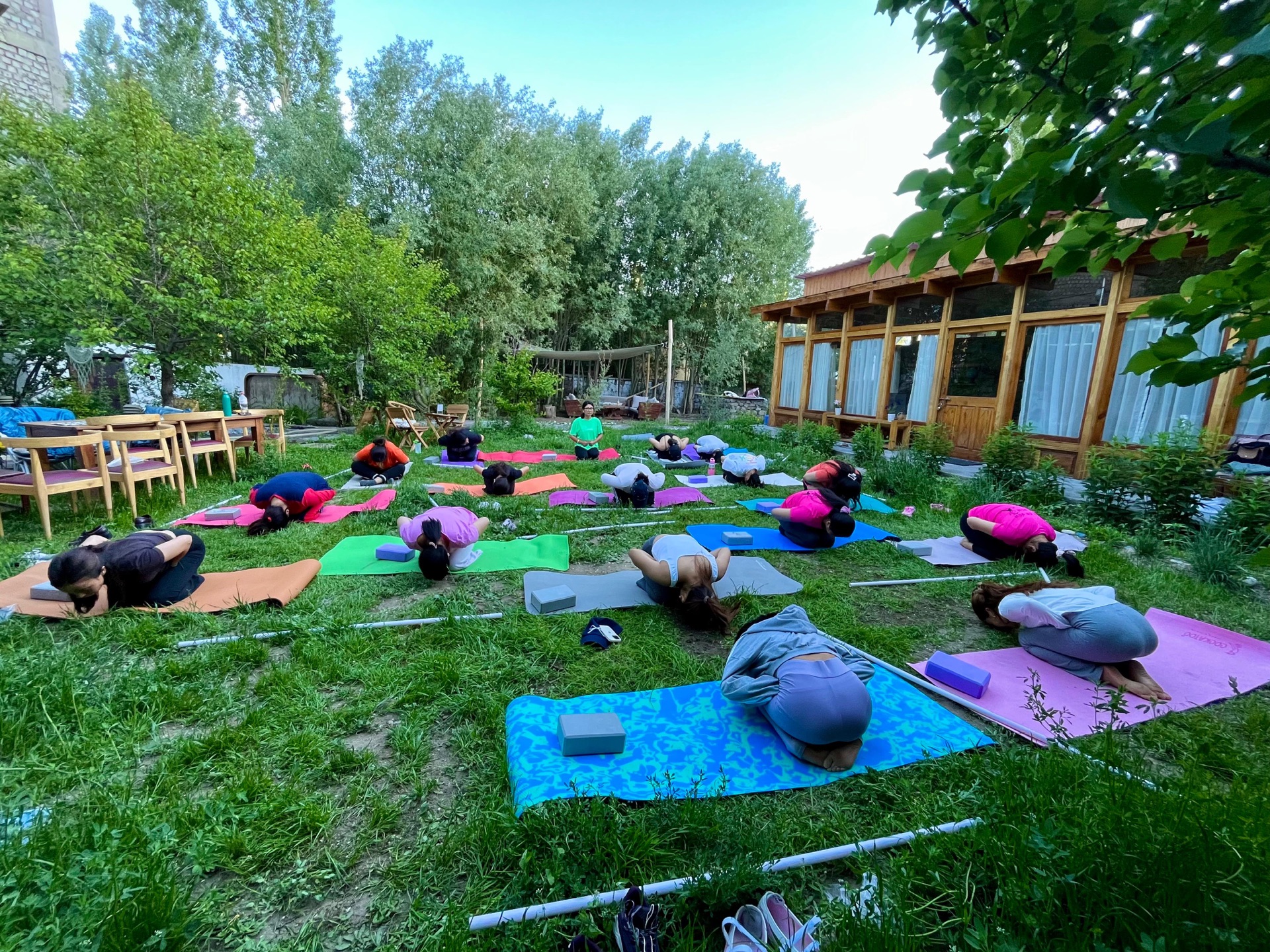 Group yoga session in Ladakh