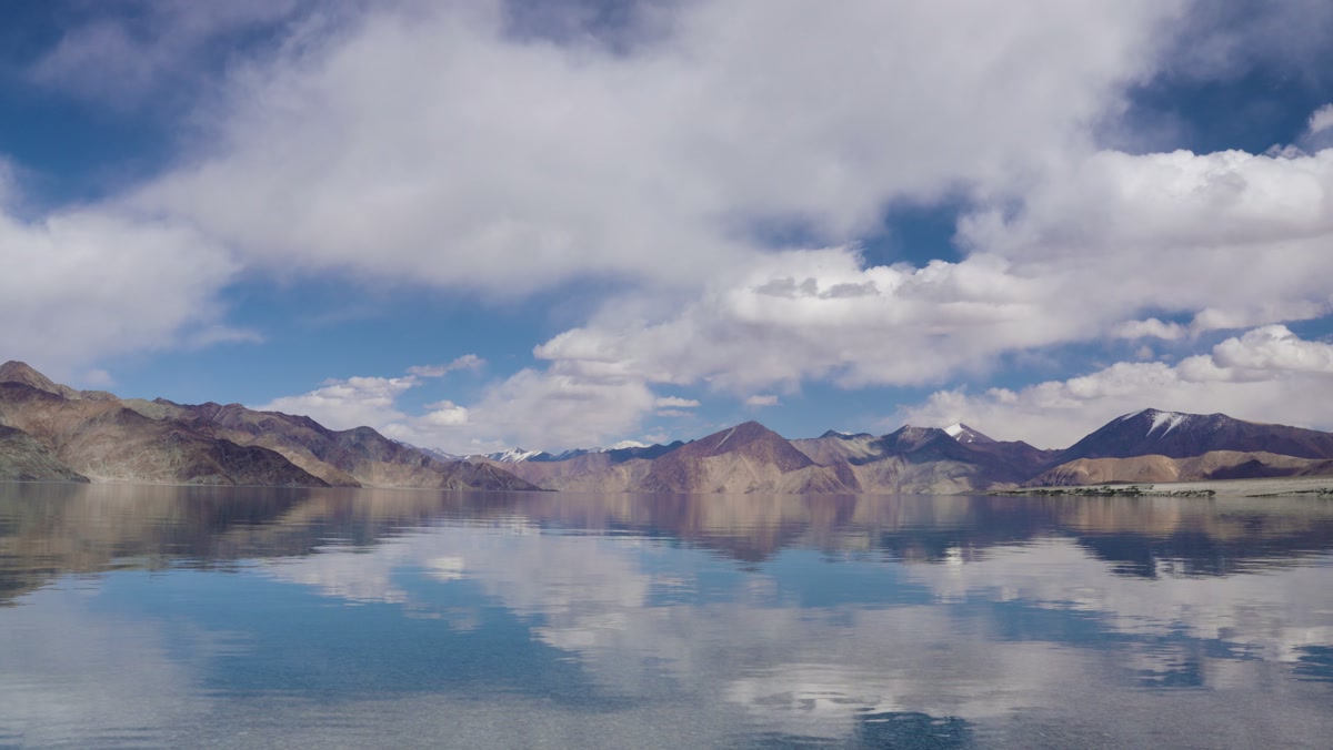 Pangong Lake at golden hour — the landscape surrounding the village